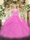 Discount Lilac Sleeveless Tulle Zipper Sweet 16 Quinceanera Dress for Military Ball and Sweet 16 and Quinceanera