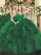 Sleeveless Beading and Ruffles Zipper 15 Quinceanera Dress