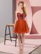 Mini Length Zipper Dress for Prom Red for Prom and Party with Sequins