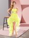 Tulle Sweetheart Sleeveless Lace Up Beading Quinceanera Court of Honor Dress in Yellow