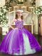 Hot Sale Floor Length Ball Gowns Sleeveless Purple Pageant Dress Womens Lace Up