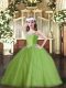Wonderful Lace Up Kids Pageant Dress for Party and Quinceanera and Wedding Party with Beading Sweep Train