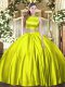 Nice Ruching Sweet 16 Quinceanera Dress Olive Green Criss Cross Sleeveless Floor Length