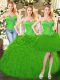 Adorable Sleeveless Organza Floor Length Lace Up Quinceanera Gowns in Green with Beading and Ruffles