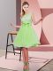 Chiffon Scoop Sleeveless Side Zipper Lace and Bowknot Damas Dress in