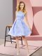 Knee Length Lavender Dama Dress for Quinceanera Lace Sleeveless Bowknot
