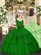 Dark Green Scoop Zipper Beading Little Girl Pageant Gowns Sleeveless