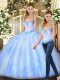 Vintage Sleeveless Beading and Ruffles Lace Up Quinceanera Dress