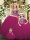 Comfortable Floor Length Fuchsia Sweet 16 Dress Sweetheart Sleeveless Lace Up