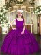 Fuchsia Pageant Dress Womens Party and Quinceanera with Beading Scoop Sleeveless Zipper