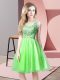 Captivating A-line Dress for Prom Scoop Tulle Sleeveless Knee Length Zipper