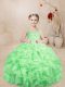 Low Price Sleeveless Lace Up Floor Length Beading and Ruffles Little Girls Pageant Gowns