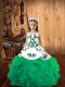 Latest Floor Length Ball Gowns Sleeveless Turquoise Pageant Gowns Lace Up
