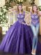 Scoop Sleeveless Tulle Vestidos de Quinceanera Beading Lace Up