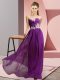 Lovely Chiffon Sweetheart Sleeveless Lace Up Appliques Dress for Prom in Purple