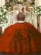 Flirting Wine Red Halter Top Neckline Beading and Ruffled Layers Ball Gown Prom Dress Sleeveless Zipper