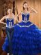 Sleeveless Embroidery and Ruffled Layers Lace Up Sweet 16 Dress