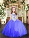 Tulle Sleeveless Floor Length Pageant Gowns and Beading