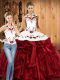 Fantastic Wine Red Sleeveless Organza Lace Up Sweet 16 Dresses for Military Ball and Sweet 16 and Quinceanera