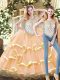 Scoop Sleeveless Zipper Vestidos de Quinceanera Peach Organza