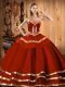 Wine Red Sleeveless Organza Lace Up 15th Birthday Dress for Military Ball and Sweet 16 and Quinceanera
