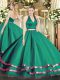 Adorable Dark Green Sleeveless Tulle Zipper 15th Birthday Dress for Military Ball and Sweet 16 and Quinceanera