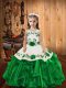 High End Ball Gowns Little Girls Pageant Gowns Green Straps Organza Sleeveless Floor Length Lace Up