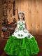 Straps Sleeveless Organza Child Pageant Dress Beading and Ruffles Lace Up