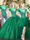 Classical Floor Length Green Sweet 16 Quinceanera Dress Sweetheart Sleeveless Lace Up