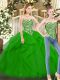 Amazing Green Sweetheart Lace Up Beading and Ruffles 15th Birthday Dress Sleeveless