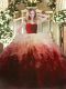 Floor Length Zipper Sweet 16 Quinceanera Dress Multi-color for Military Ball and Sweet 16 and Quinceanera with Ruffles
