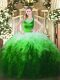 Floor Length Multi-color Quinceanera Gown Scoop Sleeveless Zipper