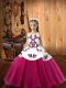 Great Straps Sleeveless Little Girls Pageant Gowns Floor Length Embroidery Fuchsia Organza
