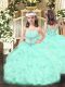 Popular Apple Green Sleeveless Beading and Ruffles Floor Length Little Girls Pageant Gowns