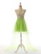 High Low Prom Evening Gown Scoop Sleeveless Backless