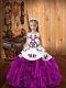 Straps Sleeveless Lace Up Little Girl Pageant Gowns Fuchsia Organza
