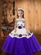 Beauteous Organza Sleeveless Floor Length Custom Made Pageant Dress and Embroidery