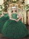 Floor Length Ball Gowns Sleeveless Dark Green Little Girls Pageant Dress Wholesale Lace Up