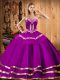 Sleeveless Lace Up Floor Length Embroidery Sweet 16 Quinceanera Dress