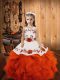 Latest Straps Sleeveless Tulle Child Pageant Dress Embroidery and Ruffles Lace Up