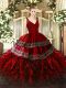 Sleeveless Zipper Floor Length Beading and Appliques and Ruffles Quinceanera Dress