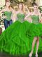Graceful Floor Length Ball Gowns Sleeveless Green Vestidos de Quinceanera Lace Up