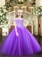 Dramatic Beading Kids Formal Wear Lavender Lace Up Sleeveless Floor Length