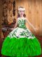 Ball Gowns Embroidery and Ruffles Girls Pageant Dresses Zipper Organza Sleeveless Floor Length
