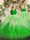 Multi-color Zipper Sweet 16 Dress Ruffles Sleeveless Floor Length