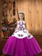 Admirable Fuchsia Sleeveless Embroidery Floor Length Little Girls Pageant Dress  Admirable Fuchsia Sleeveless Embroidery Floor Length Little Girls Pageant Dress