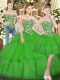 Luxurious Ball Gowns Quinceanera Dresses Green Sweetheart Tulle Sleeveless Floor Length Lace Up