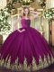 Tulle Sleeveless Sweet 16 Dress and Beading and Appliques