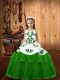 Straps Lace Up Embroidery Girls Pageant Dresses Sleeveless