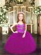High End Floor Length Ball Gowns Sleeveless Fuchsia Girls Pageant Dresses Lace Up